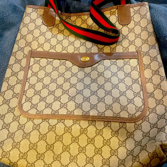 Gucci GG Supreme Web Sherry Line Tote Bag - Picture 1 of 11